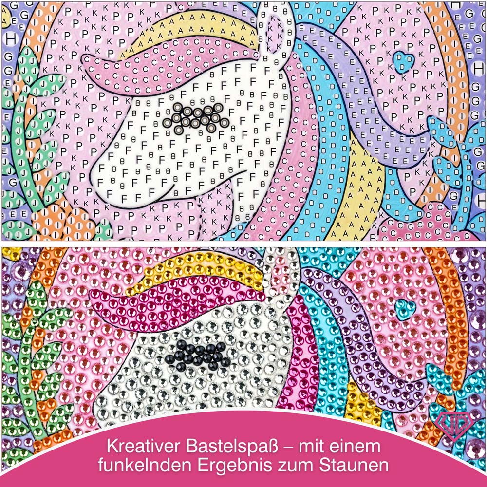 5D Diamond Painting Einhorn-Königin Celestina mit Strasssteinchen, Unique-Diamond