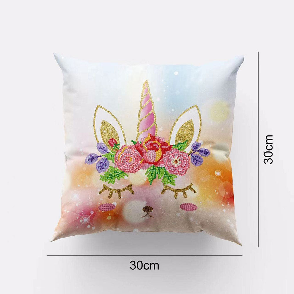 5D Diamond Painting Kissenbezug 30x30cm Einhorn, Unique-Diamond