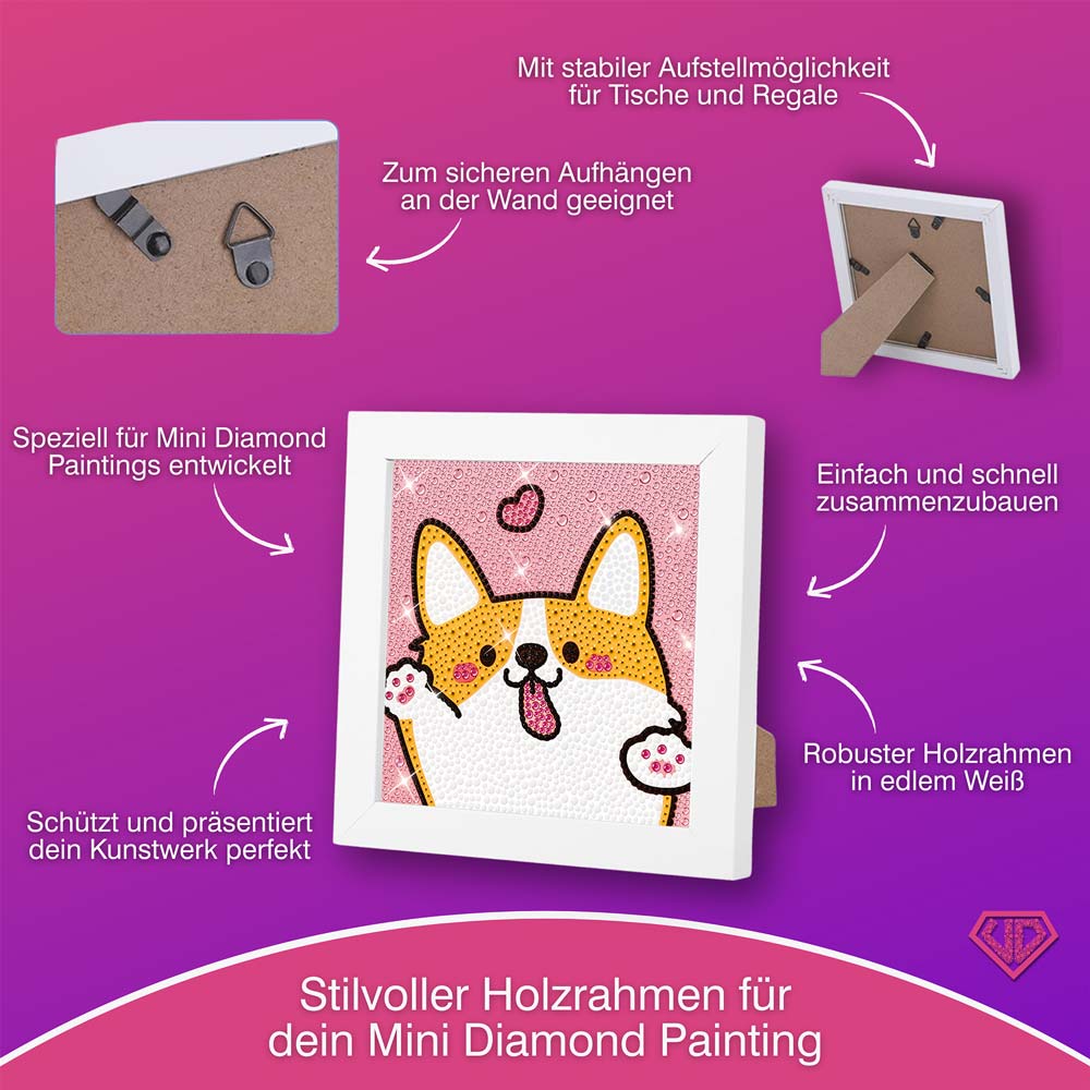 5D Diamond Painting Liebeshund mit Strasssteinchen, Unique-Diamond