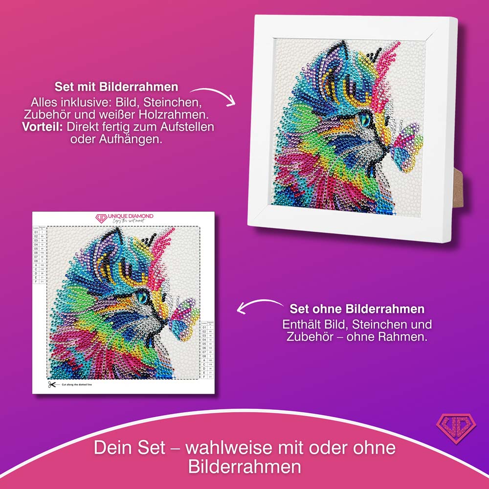 5D Diamond Painting Regenbogenblick der Stille mit Strasssteine, Unique-Diamond