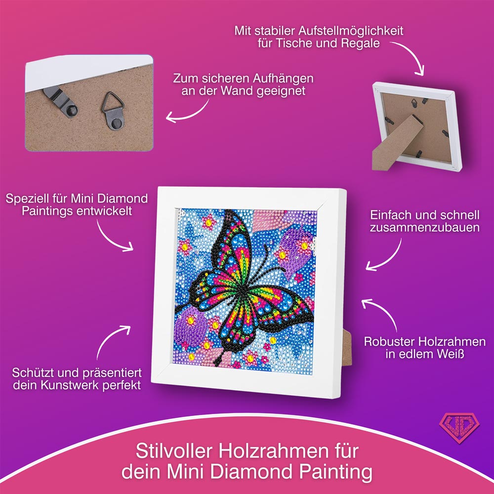 5D Diamond Painting Schmetterling mit Strasssteine, Unique-Diamond