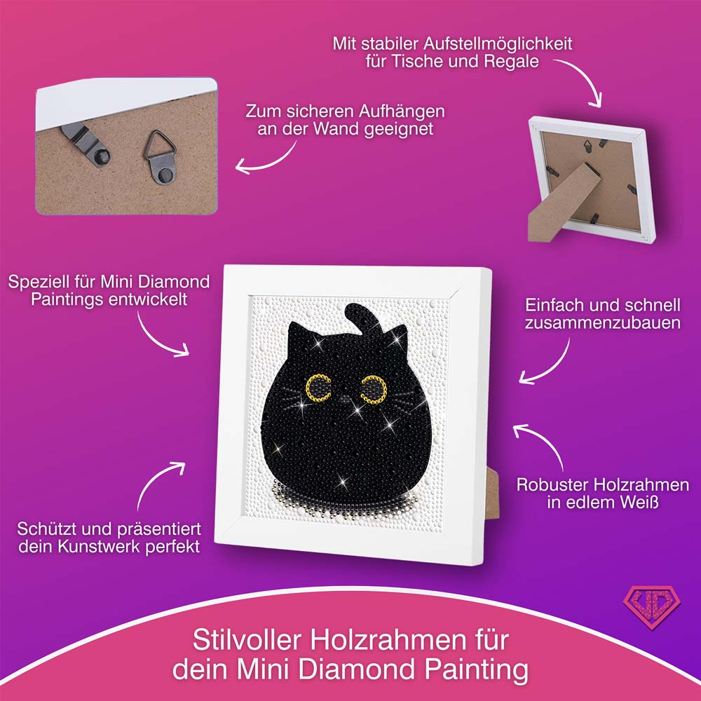 5D Diamond Painting Schwarze Katze mit Strasssteinchen, Unique-Diamond