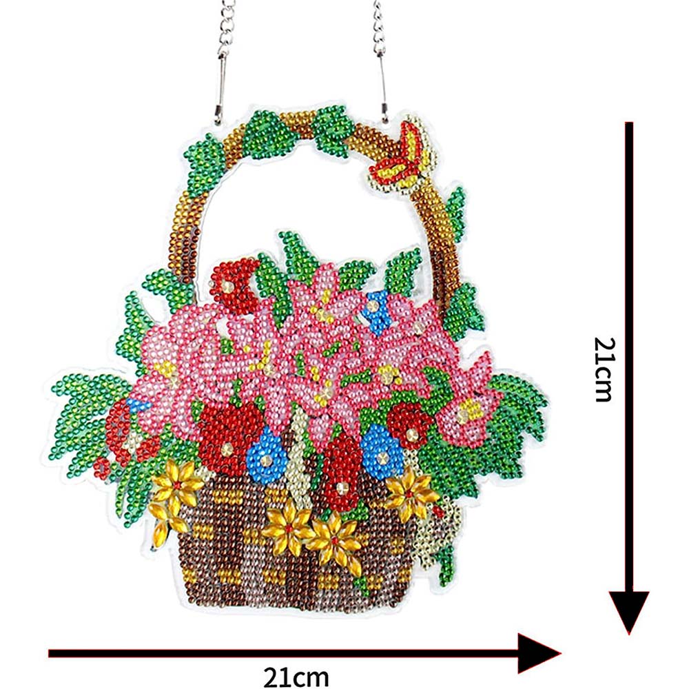 5D Diamond Painting Türanhänger Blumentopf, Unique-Diamond