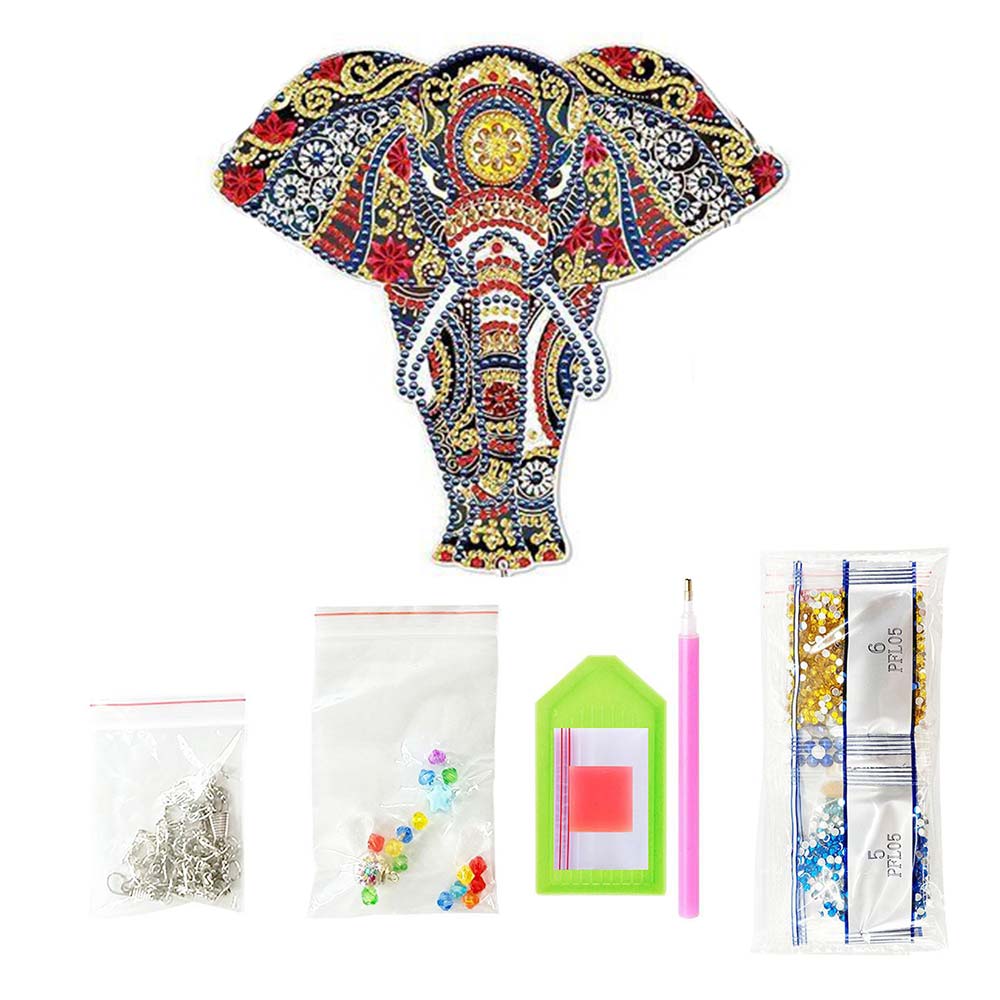 5D Diamond Painting Türanhänger Elefant, Unique-Diamond