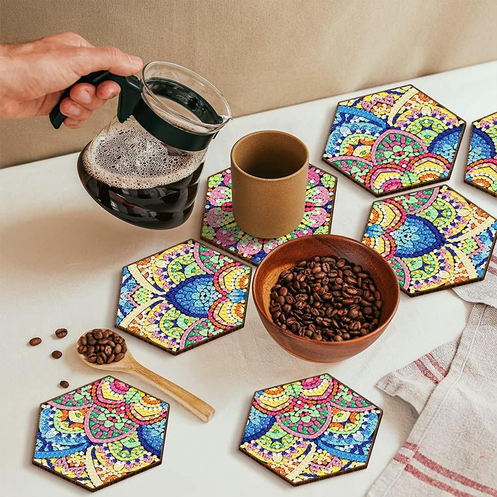 5D Diamond Painting Untersetzer Mandala, Unique-Diaomnd