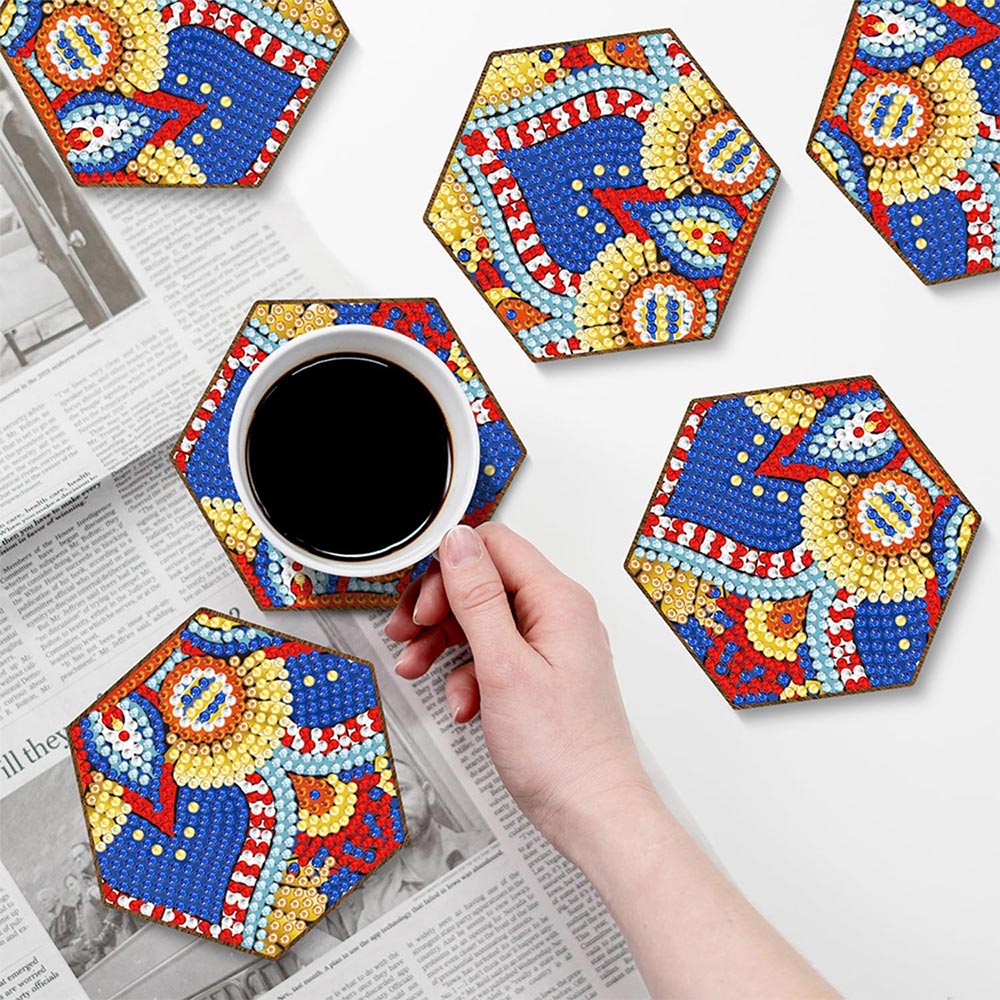 5D Diamond Painting Untersetzer Mandala, Unique-Diamond