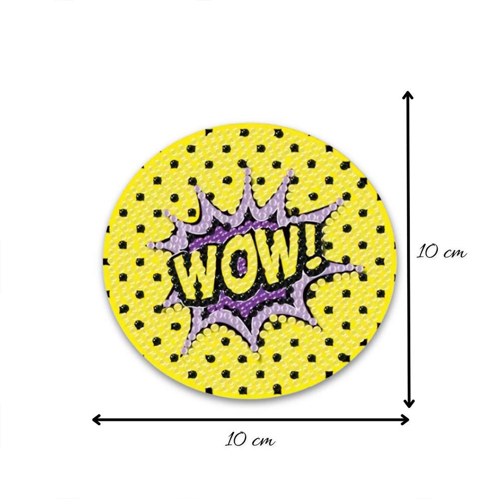 5D Diamond Painting Untersetzer Pow, Unique-Diamond
