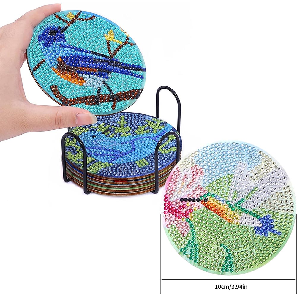 5D Diamond Painting Untersetzer Vögel, Unique-Diamond