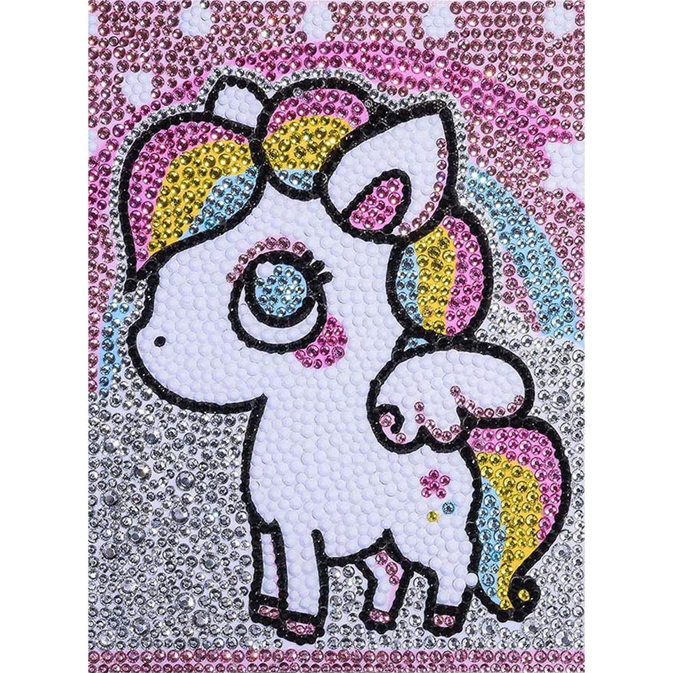 5D Diamond Painting Glitzer-Einhorn Luna mit Strasssteinchen