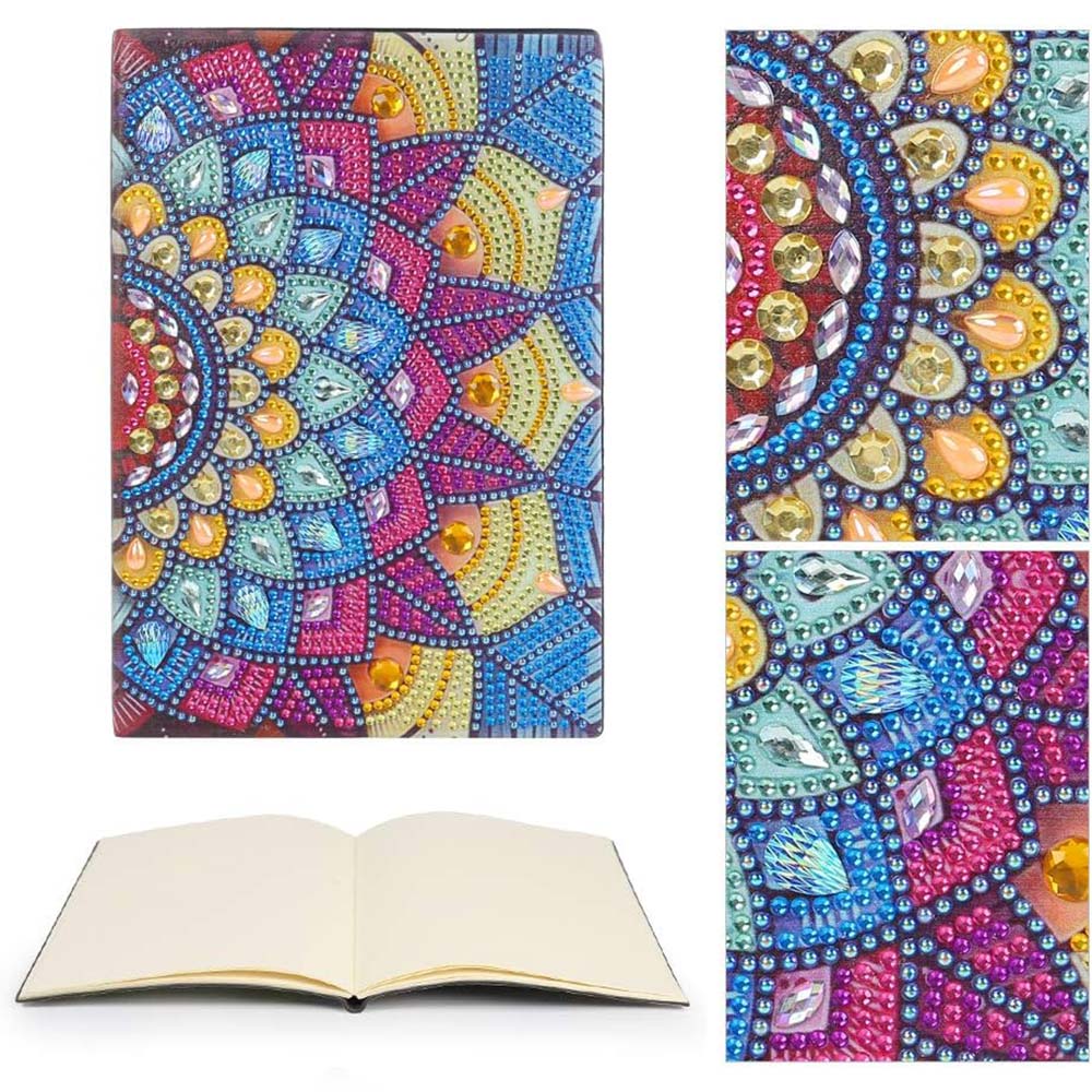 Diamond Painting Notizbuch Mandala Blume, Unique-Diamond