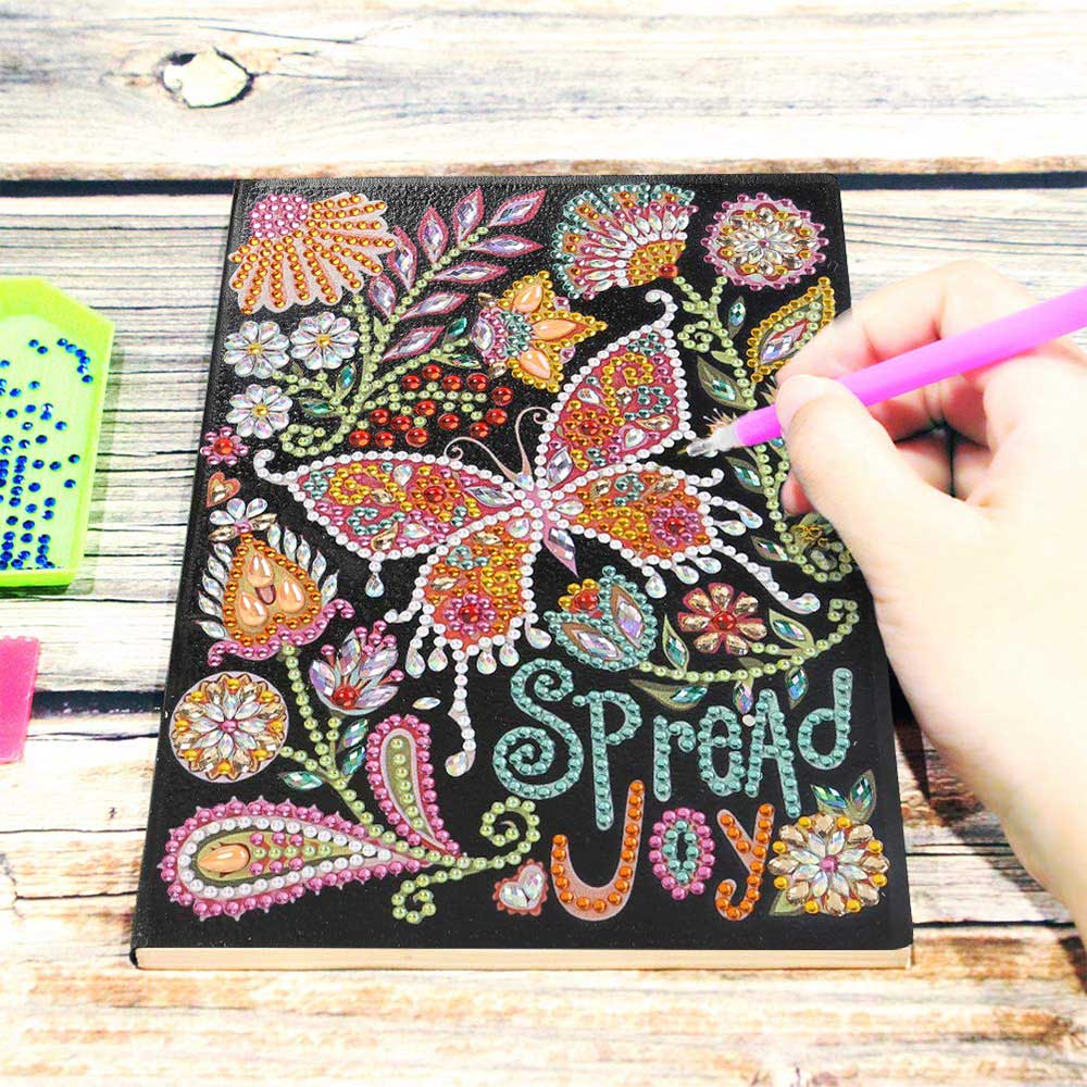 Diamond Painting Notizbuch Spread Joy, Unique-Diamond