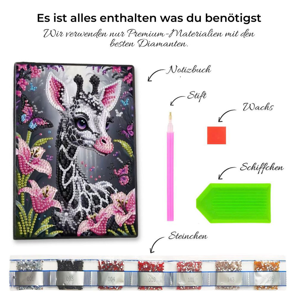Diamond Painting Notizbuch – Giraffenzauber