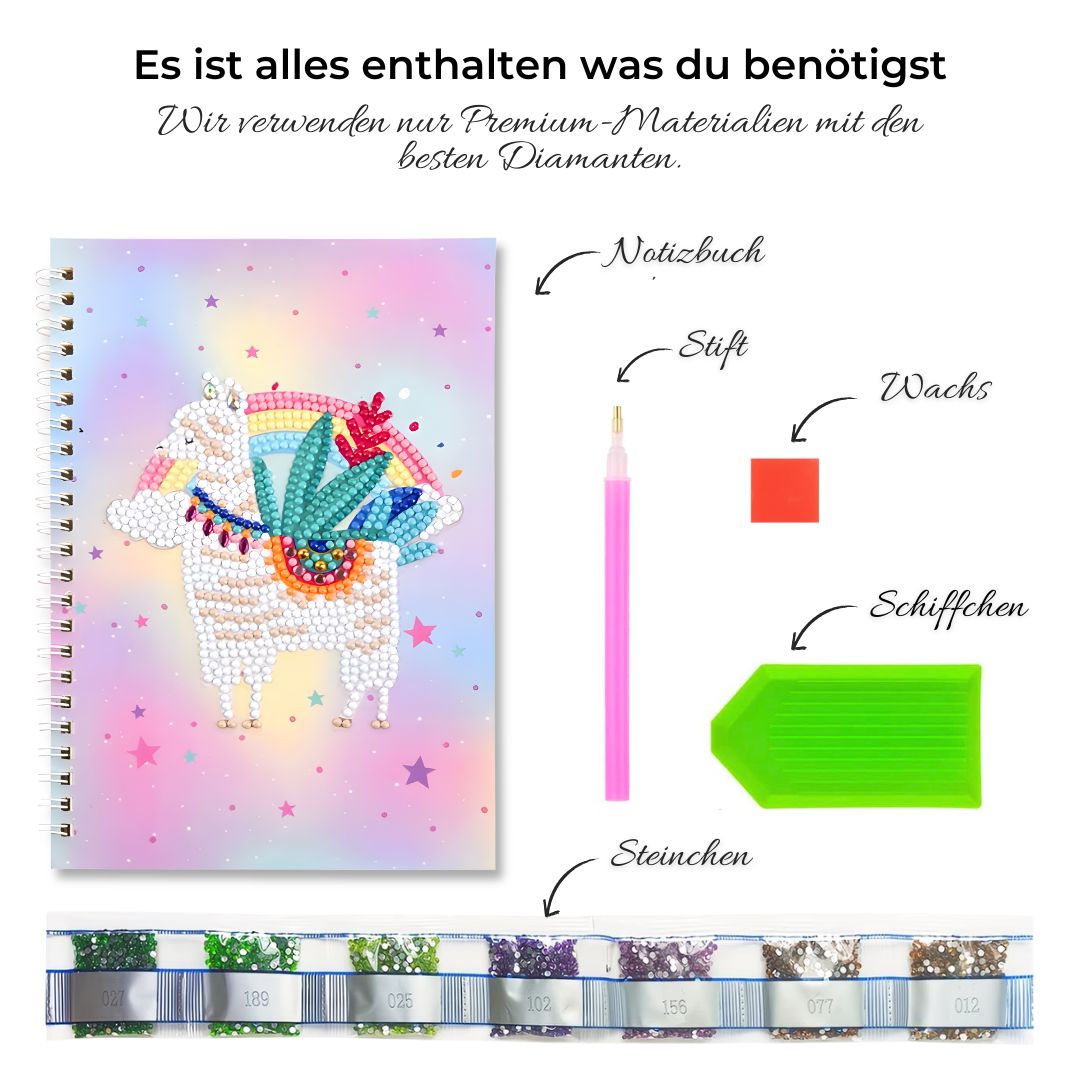 Diamond Painting Notizbuch Lama