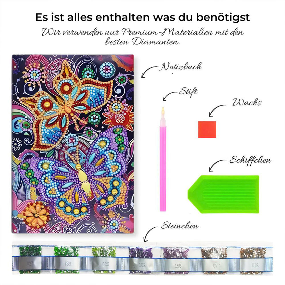 Diamond Painting Notizbuch Schmetterlinge