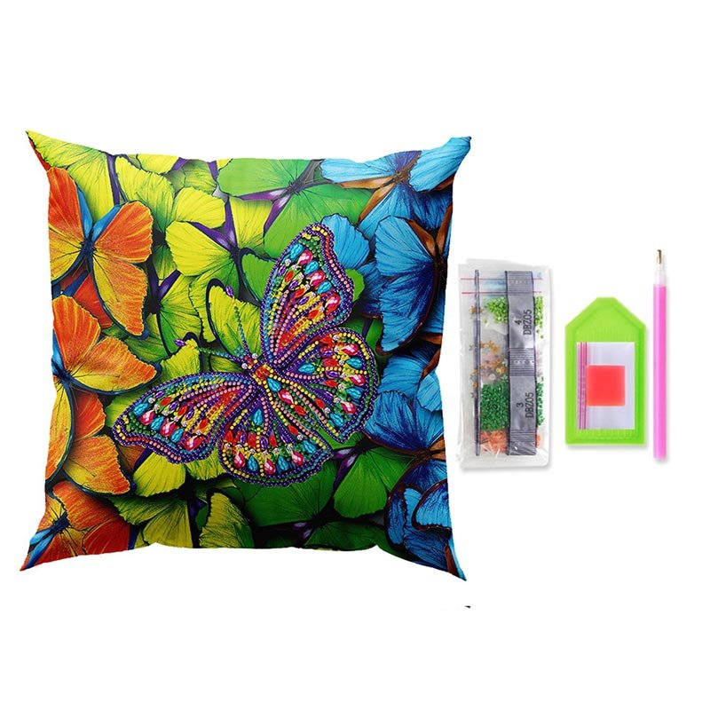 5D Diamond Painting Kissenbezug 30x30cm Schmetterling - Unique-Diamond