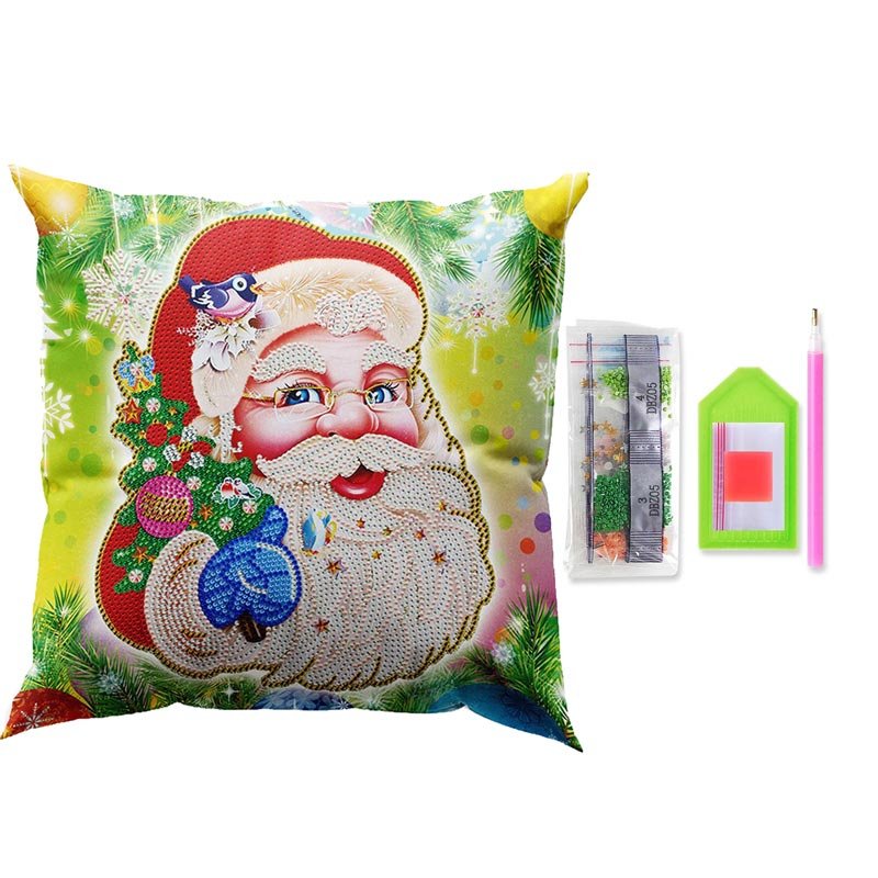 5D Diamond Painting Kissenbezug 30x30cm Weihnachtsmann - Unique-Diamond