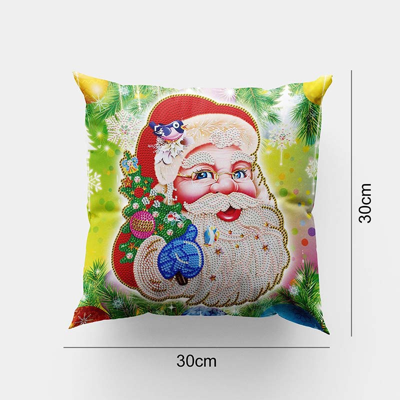 5D Diamond Painting Kissenbezug 30x30cm Weihnachtsmann - Unique-Diamond