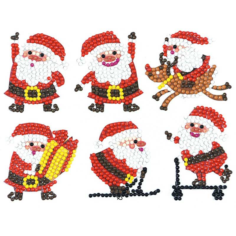 5D Diamond Painting Sticker Set Weihnachtsmänner für Kinder - Unique-Diamond