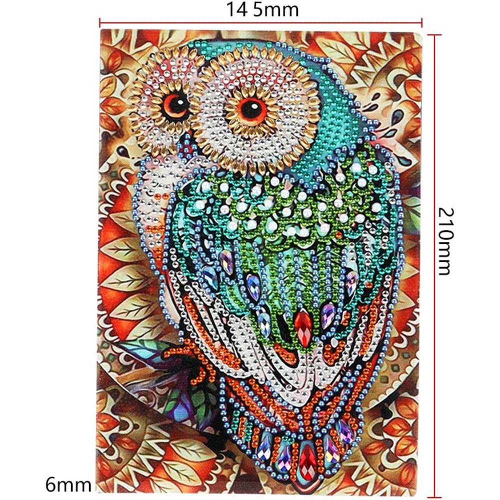 Diamond Painting Notizbuch Eule, Unique-Diamond