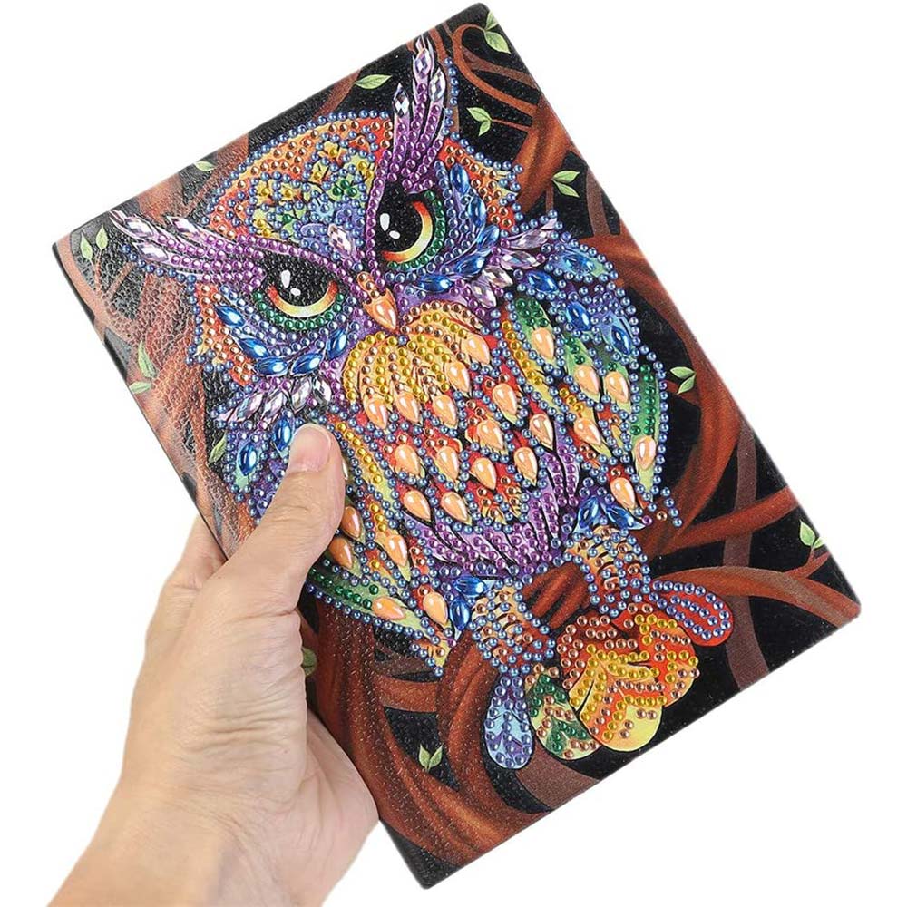 Diamond Painting Notizbuch Eule, Unique-Diamond