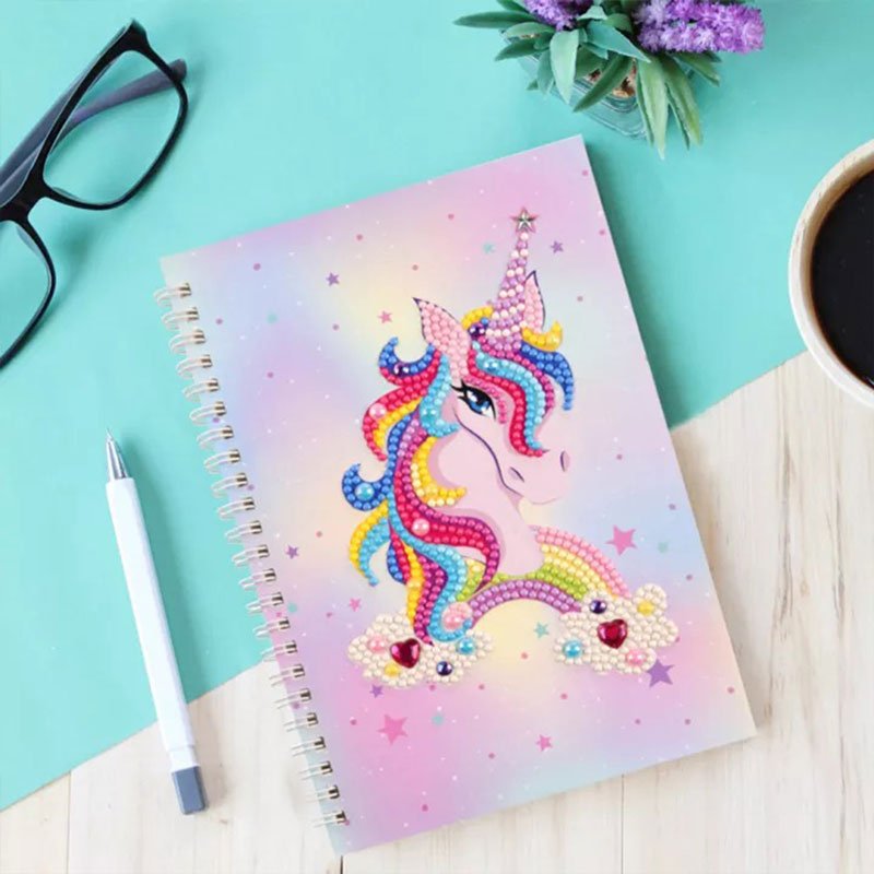 Diamond Painting Notizbuch Einhorn rosa - Unique-Diamond