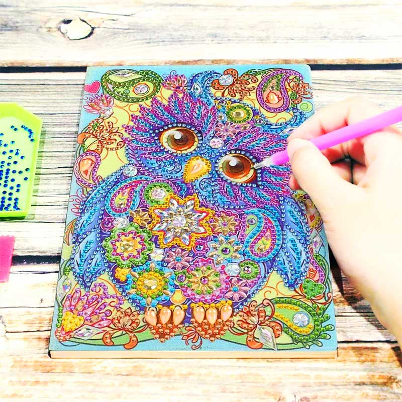 Diamond Painting Notizbuch Eule - Unique-Diamond