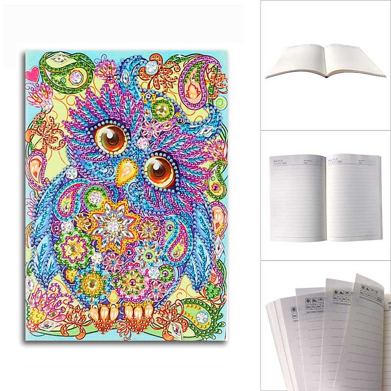 Diamond Painting Notizbuch Eule - Unique-Diamond