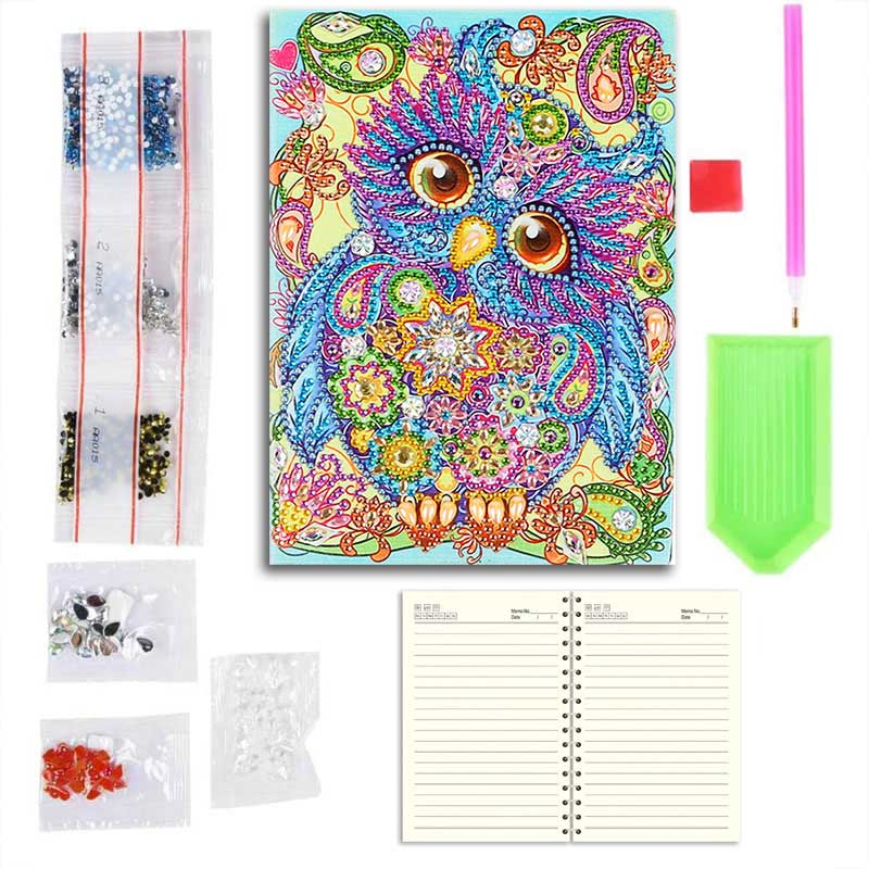 Diamond Painting Notizbuch Eule - Unique-Diamond
