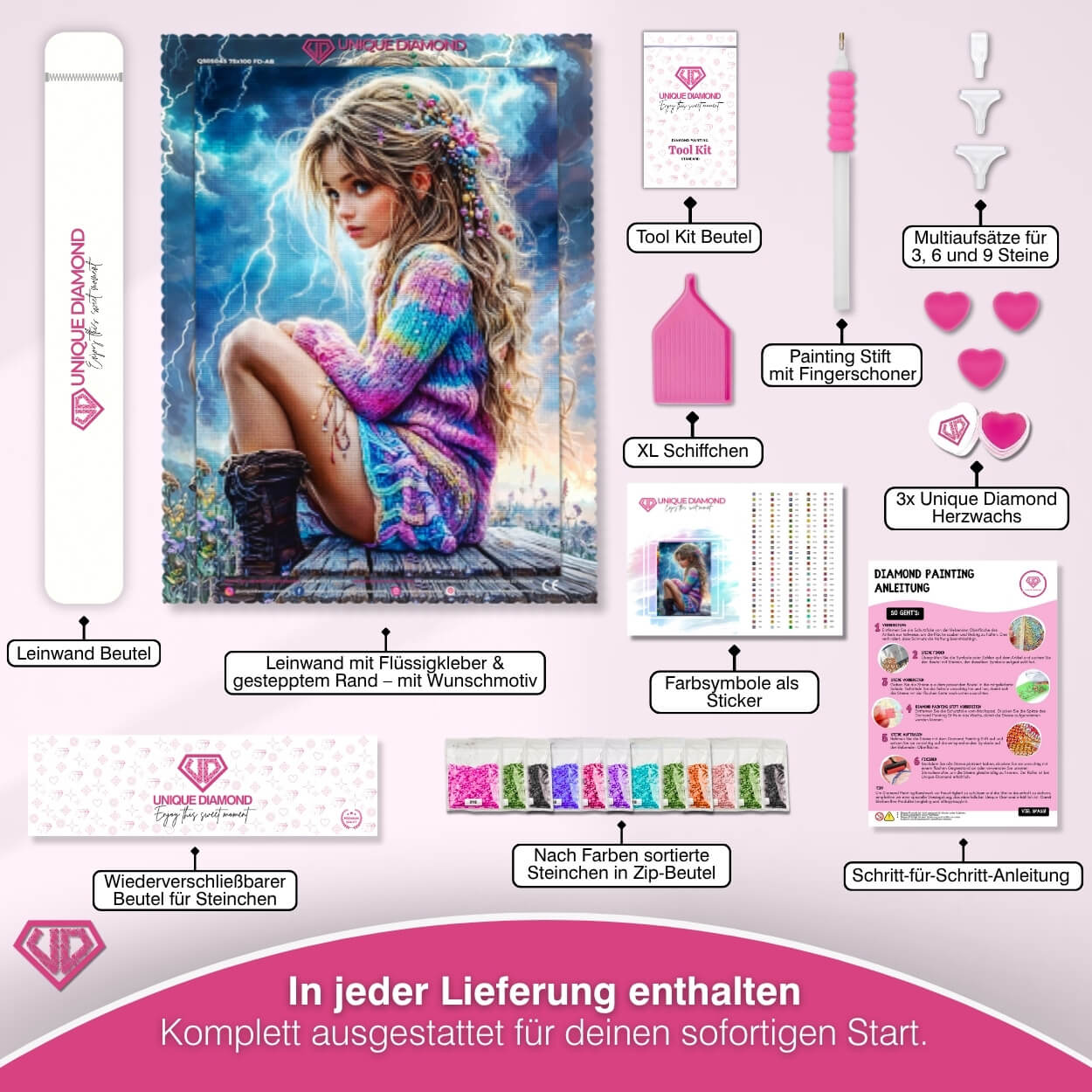 5D Diamond Painting – Strawberry Angel Unique-Diamond