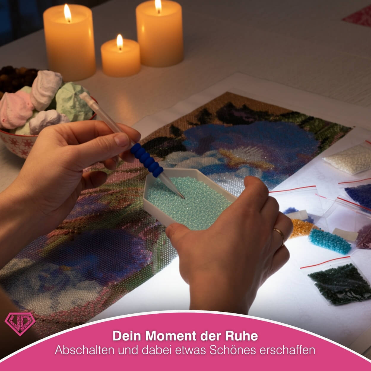 5D Diamond Painting – Lunas galaktischer Blick Unique-Diamond