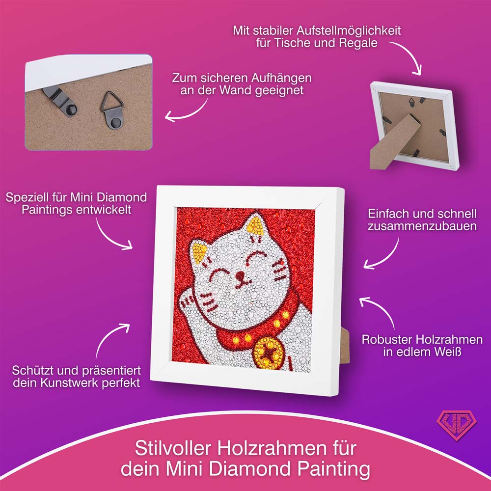 5D  Diamond Painting Maneki Miau – Glückskatze mit Strasssteinchen, Unique-Diamond