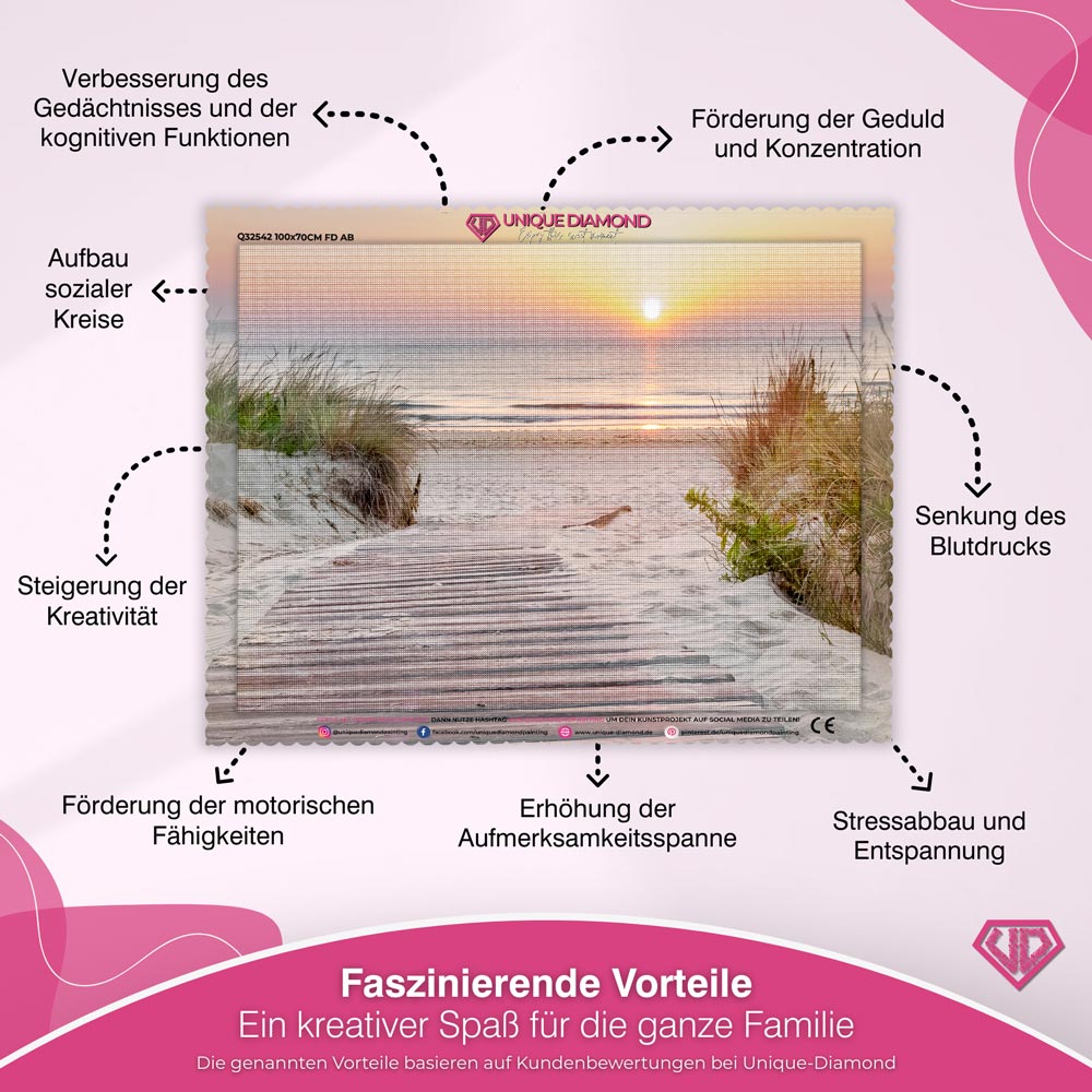 5D Diamant Painting – Weg zum Strand Unique-Diamond