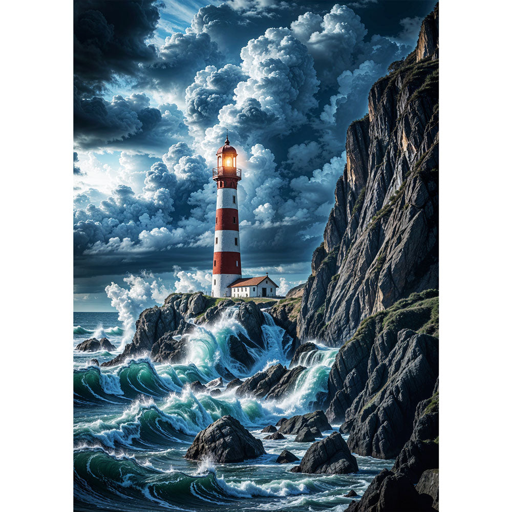 5D Diamond Painting  – Wächter der stürmischen See, Unique-Diamond