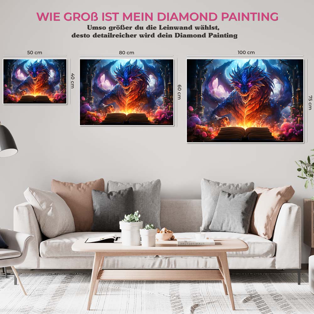 5D Diamond Painting AB Steine Drache, Unique-Diamond
