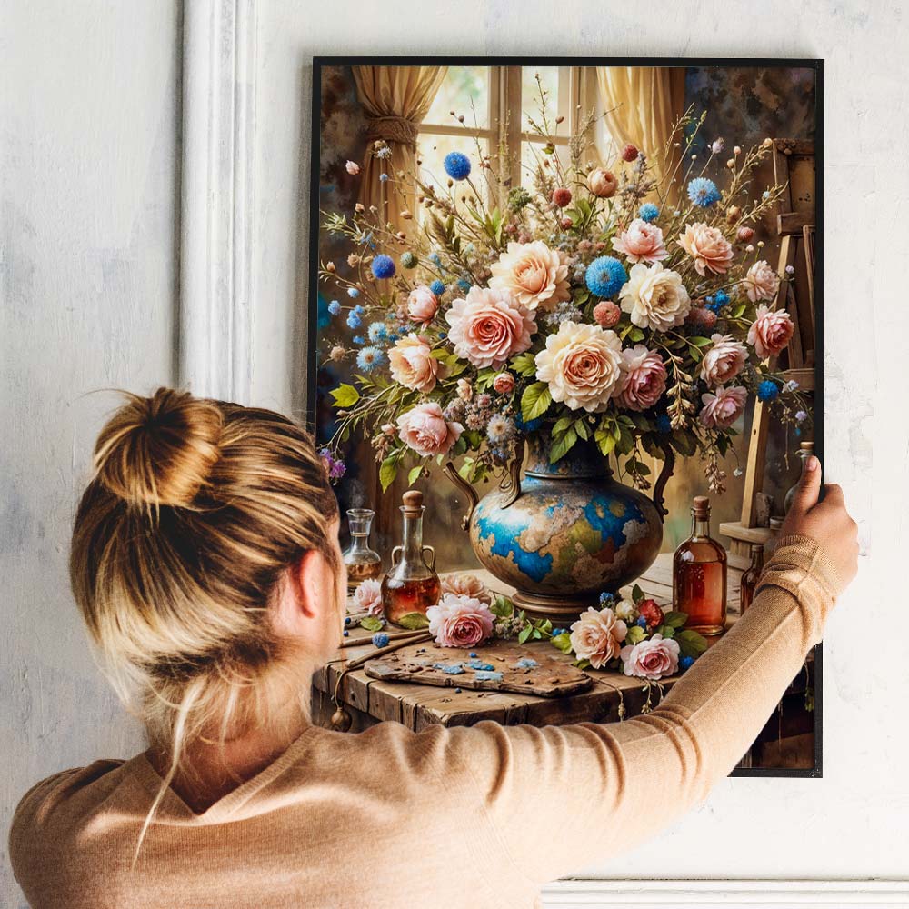 5D Diamond Painting – Blütenzauber im Antik-Atelier Unique-Diamond