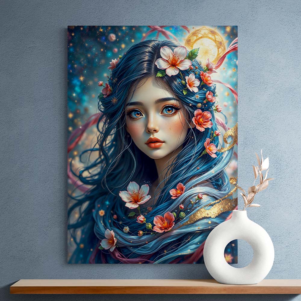 5D Diamond Painting AB Effekt – Lunara, Blütenzauber des Himmels, Unique-Diamond
