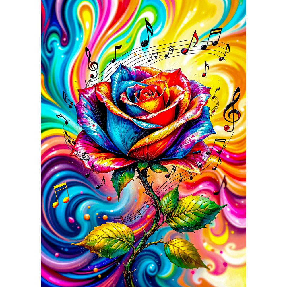 5D Diamond Painting AB Effekt – Melodische Farbblüte, Unique-Diamond