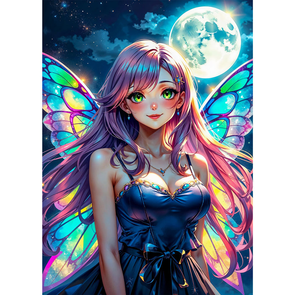 5D Diamond Painting AB Effekt – Mondlicht-Fee, Unique-Diamond