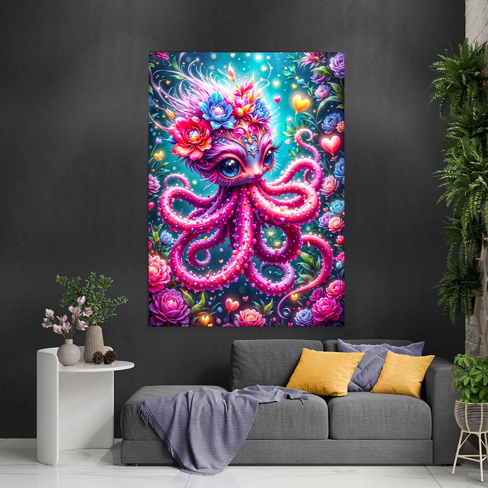 5D Diamond Painting AB Effekt – Oktoprinzessin mit 100 Farben, Unique-Diamond