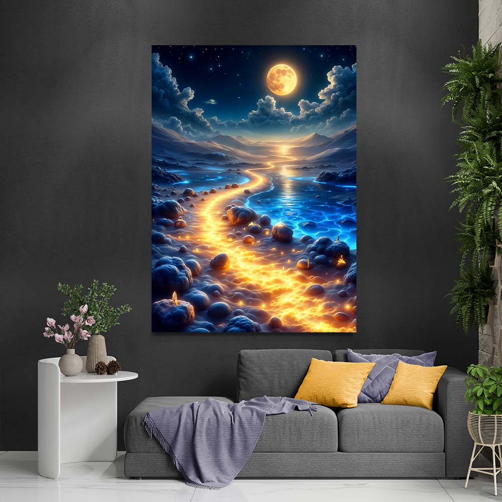 5D Diamond Painting AB Effekt – Pfad aus Mondlicht, Unique-Diamond