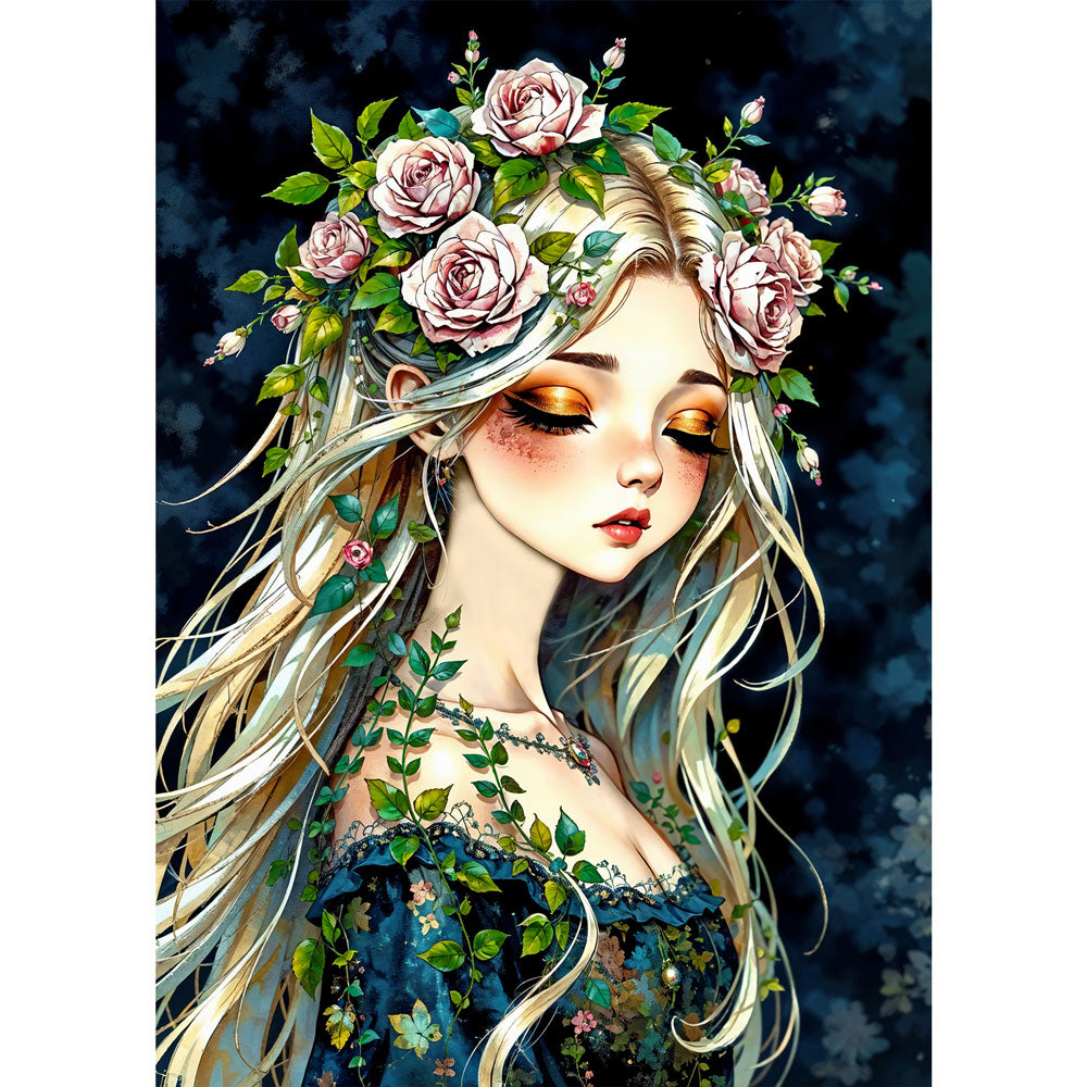 5D Diamond Painting AB Effekt – Rosengöttin Lysandra, Unique-Diamond