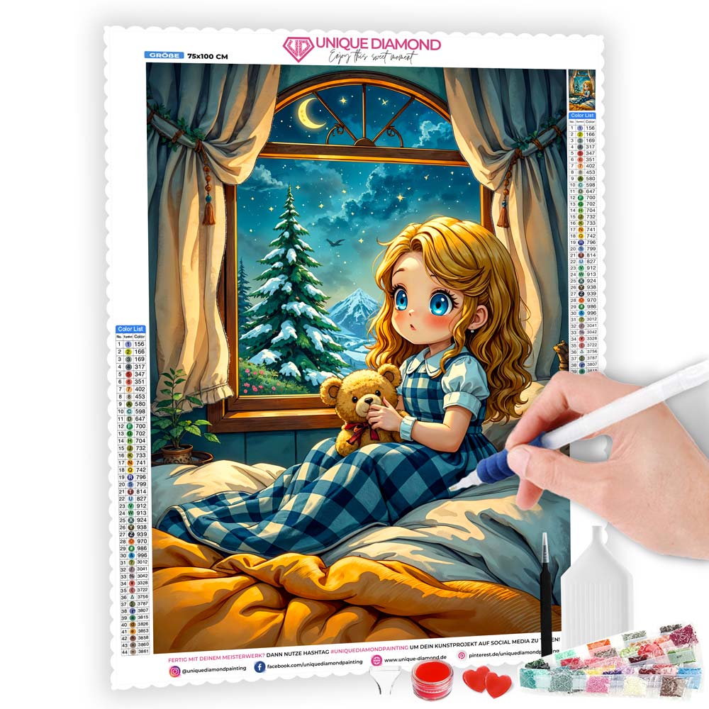 5D Diamond Painting AB Effekt – Sehnsucht nach den Sternen, Unique-Diamond