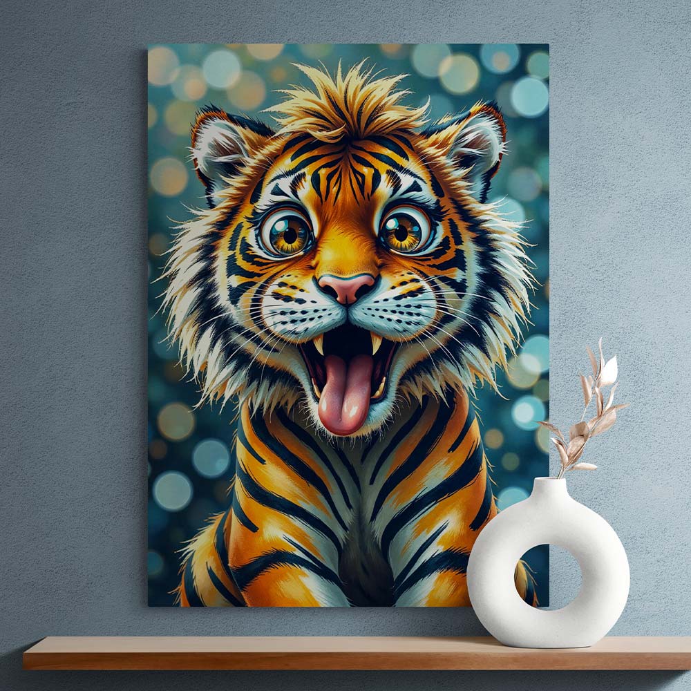 5D Diamond Painting AB Effekt – Taro, der fröhliche Tiger, Unique-Diamond