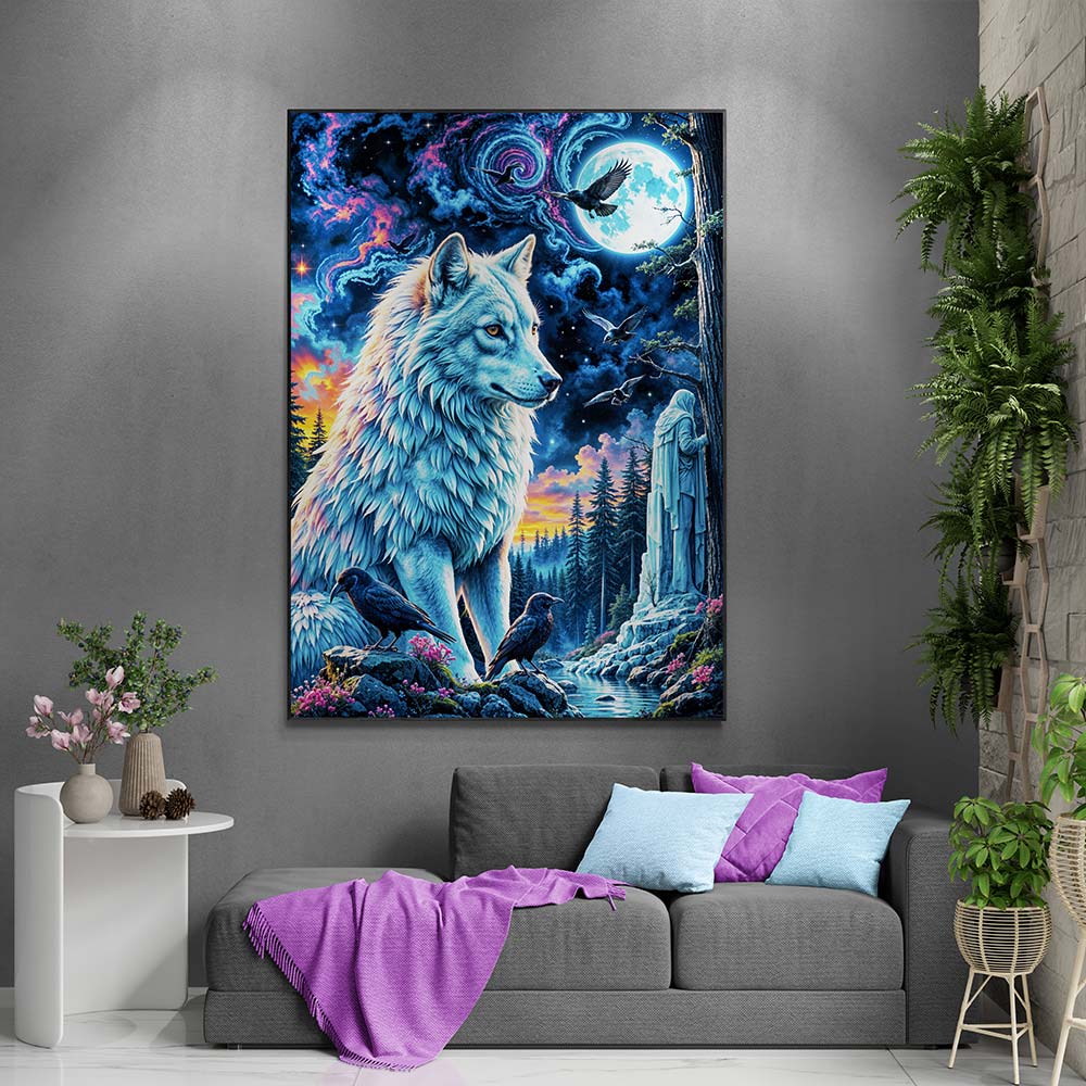 5D Diamond Painting AB Effekt – Wächter der Nacht, Unique-Diamond
