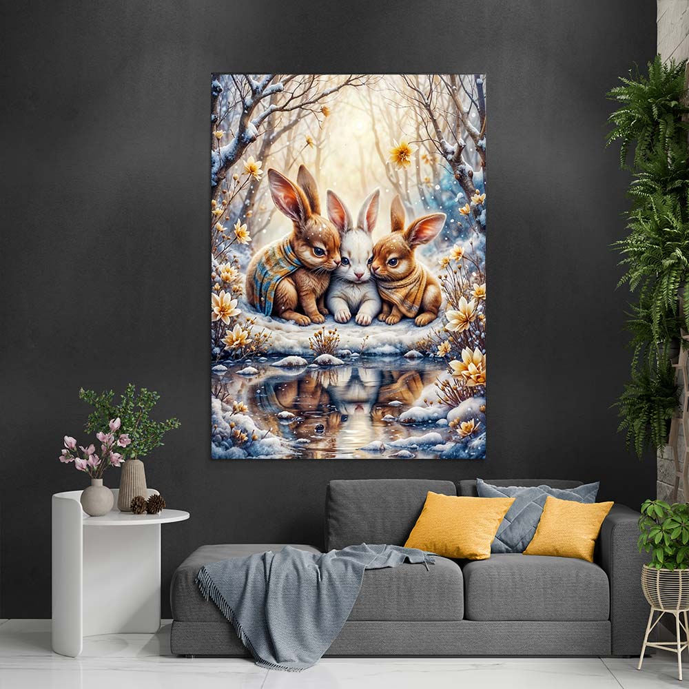5D Diamond Painting AB Effekt – Winterliche Kuschelfreunde, Unique-Diamond