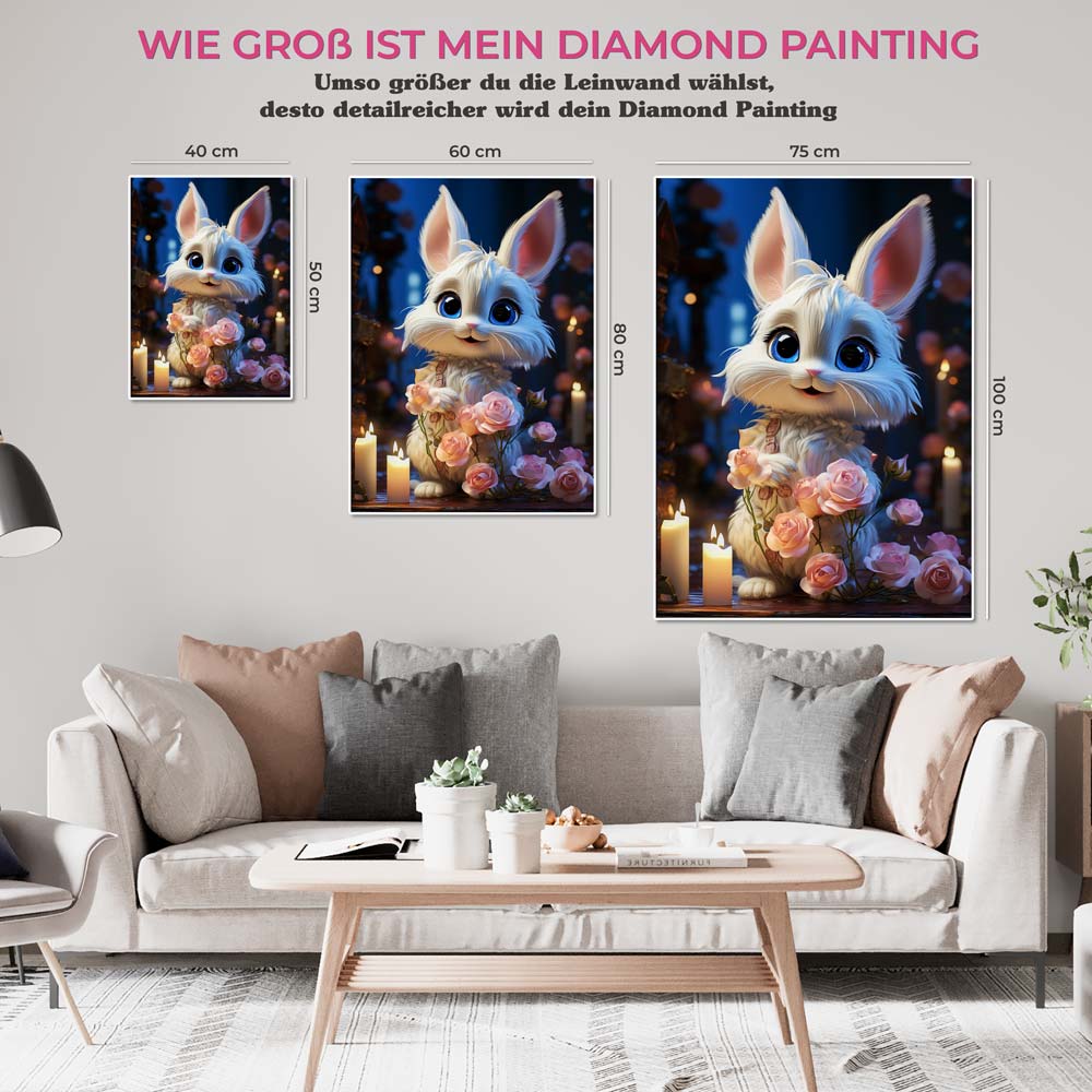 5D Diamond Painting AB Steine Little Sweet Bunny, Unique-Diamond