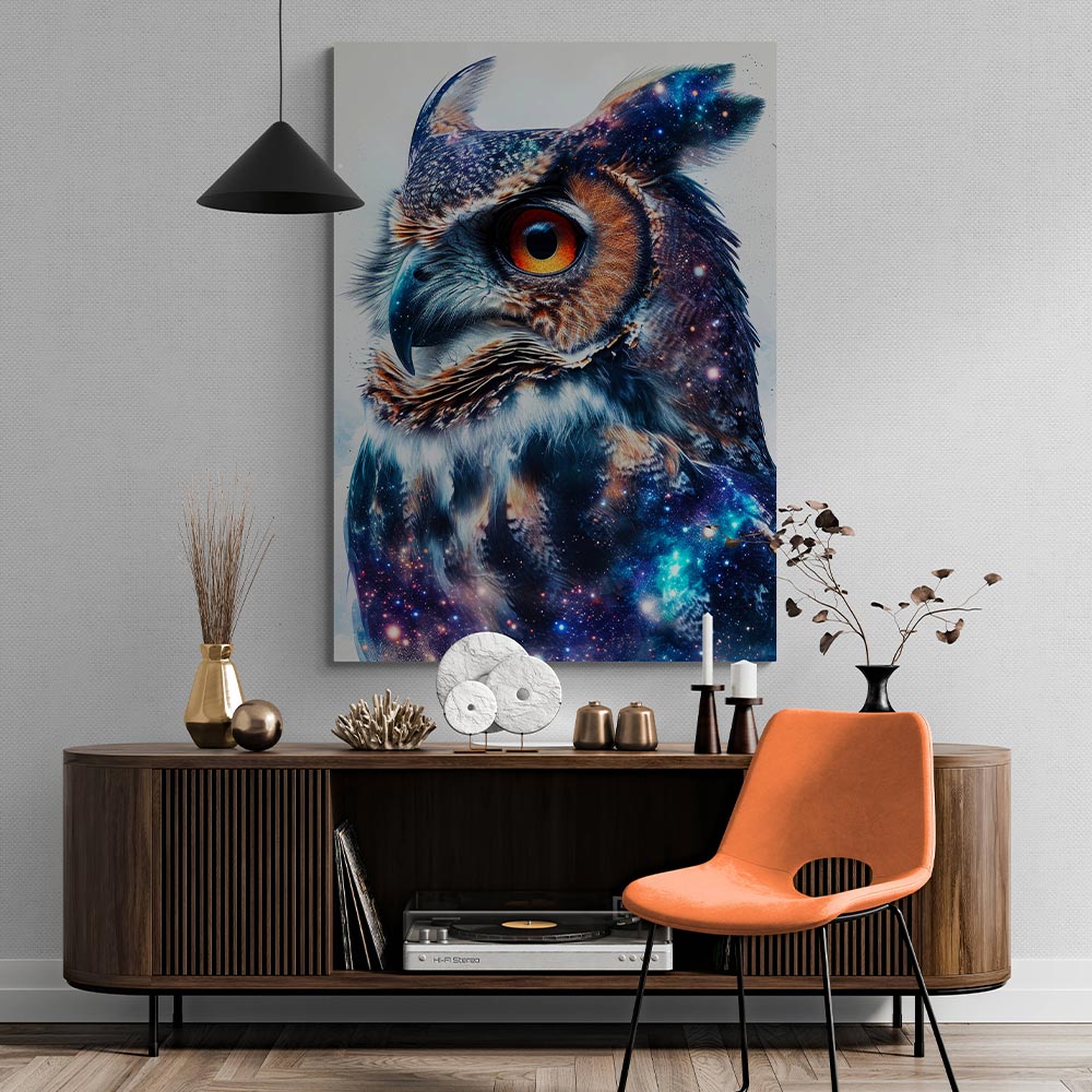 5D Diamond Painting AB Steine Starry Sky Owl, Unique-Diamond