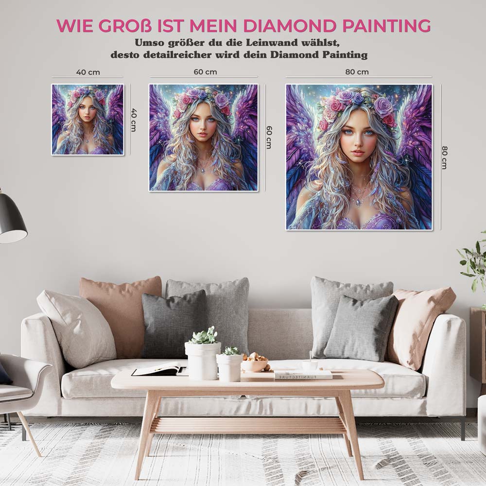 5D Diamond Painting AB Steine - Himmelsengel mit 100 Farben, Unique-Diamond