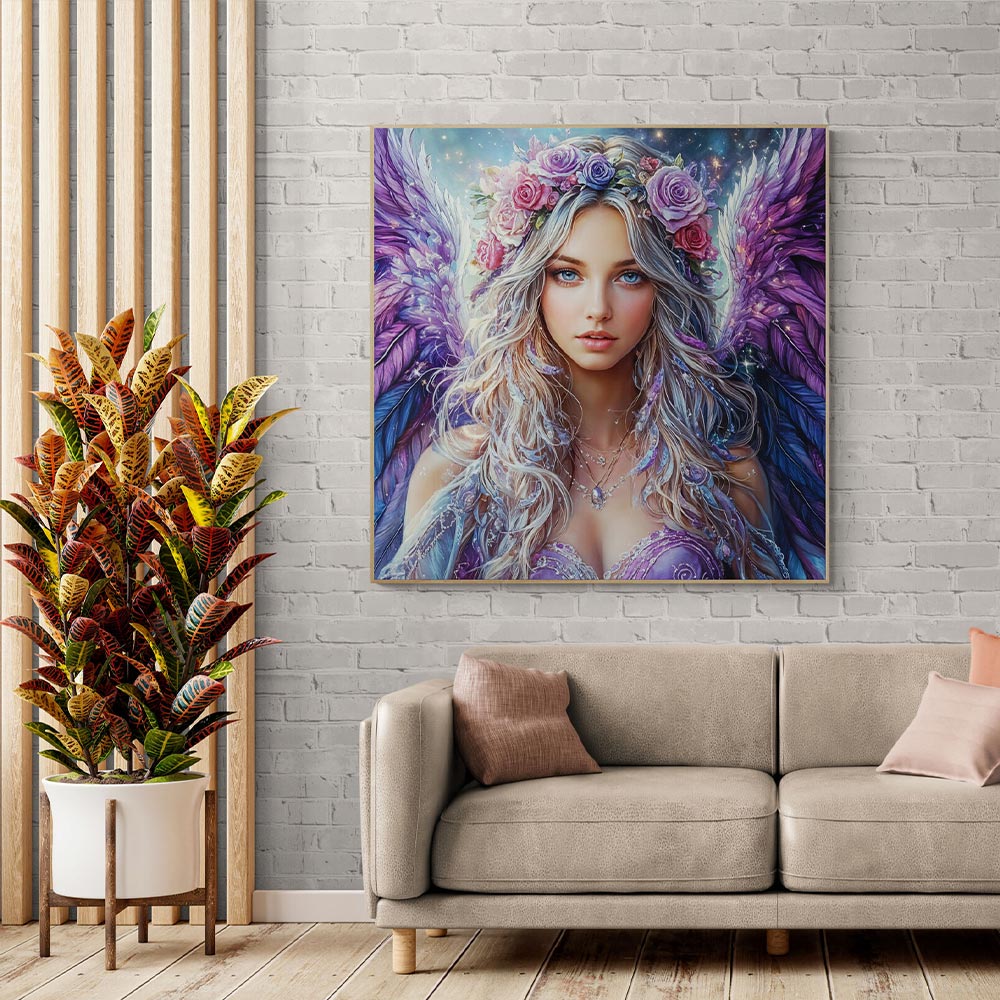 5D Diamond Painting AB Steine - Himmelsengel mit 100 Farben, Unique-Diamond