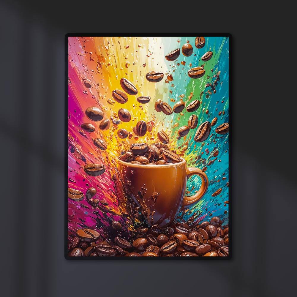 5D Diamond Painting AB Steine - Kaffee-Explosion, Unique-Diamond